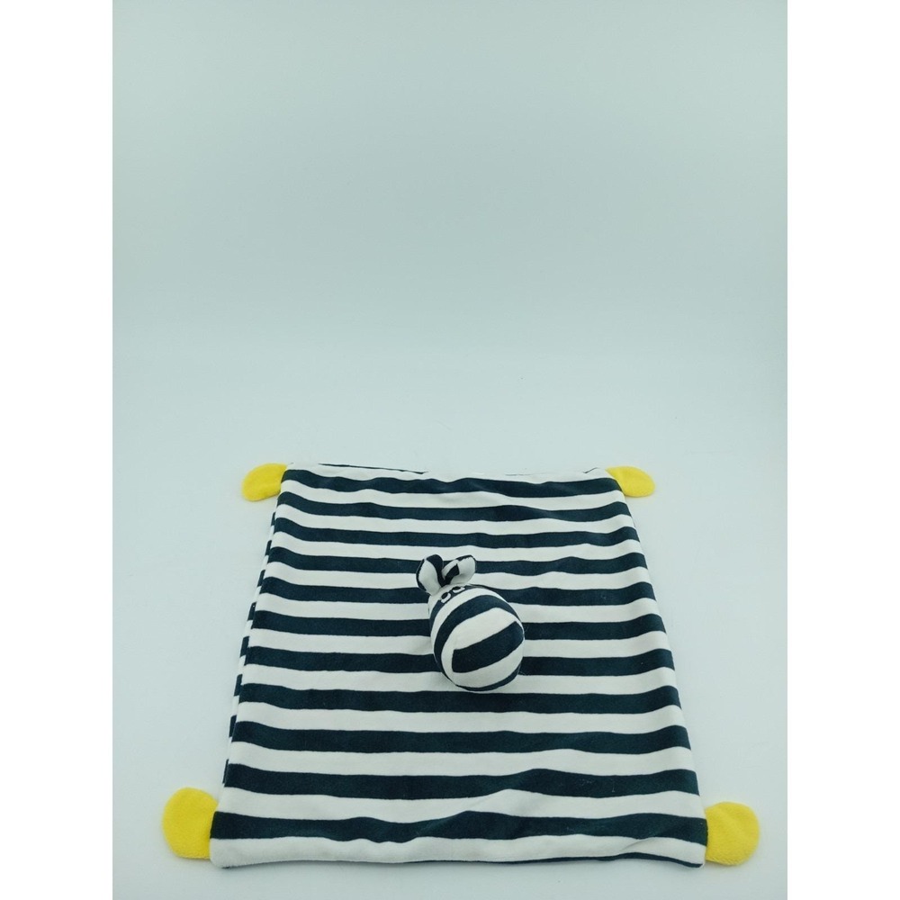 IKEA Klappa Zebra Lovey‎ Security Blanket Black White Yellow Striped Baby Toy